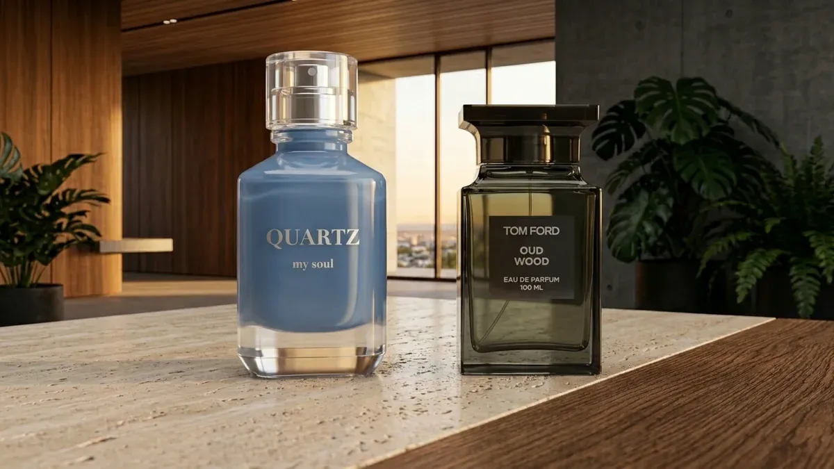 My Soul Quartz beside Tom Ford Oud Wood
