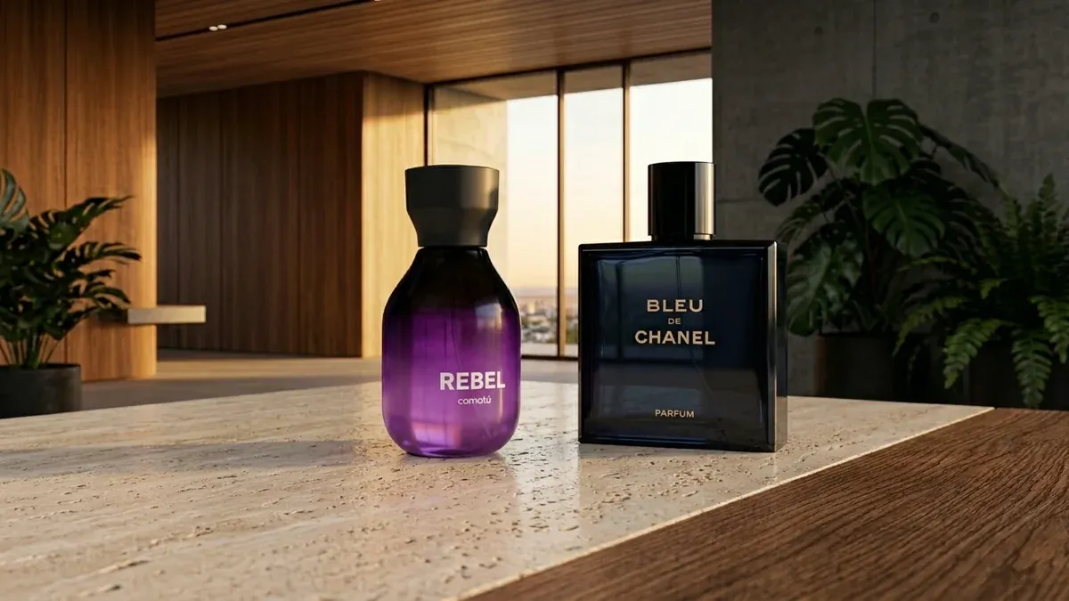 Como Tú Rebel beside Bleu de Chanel